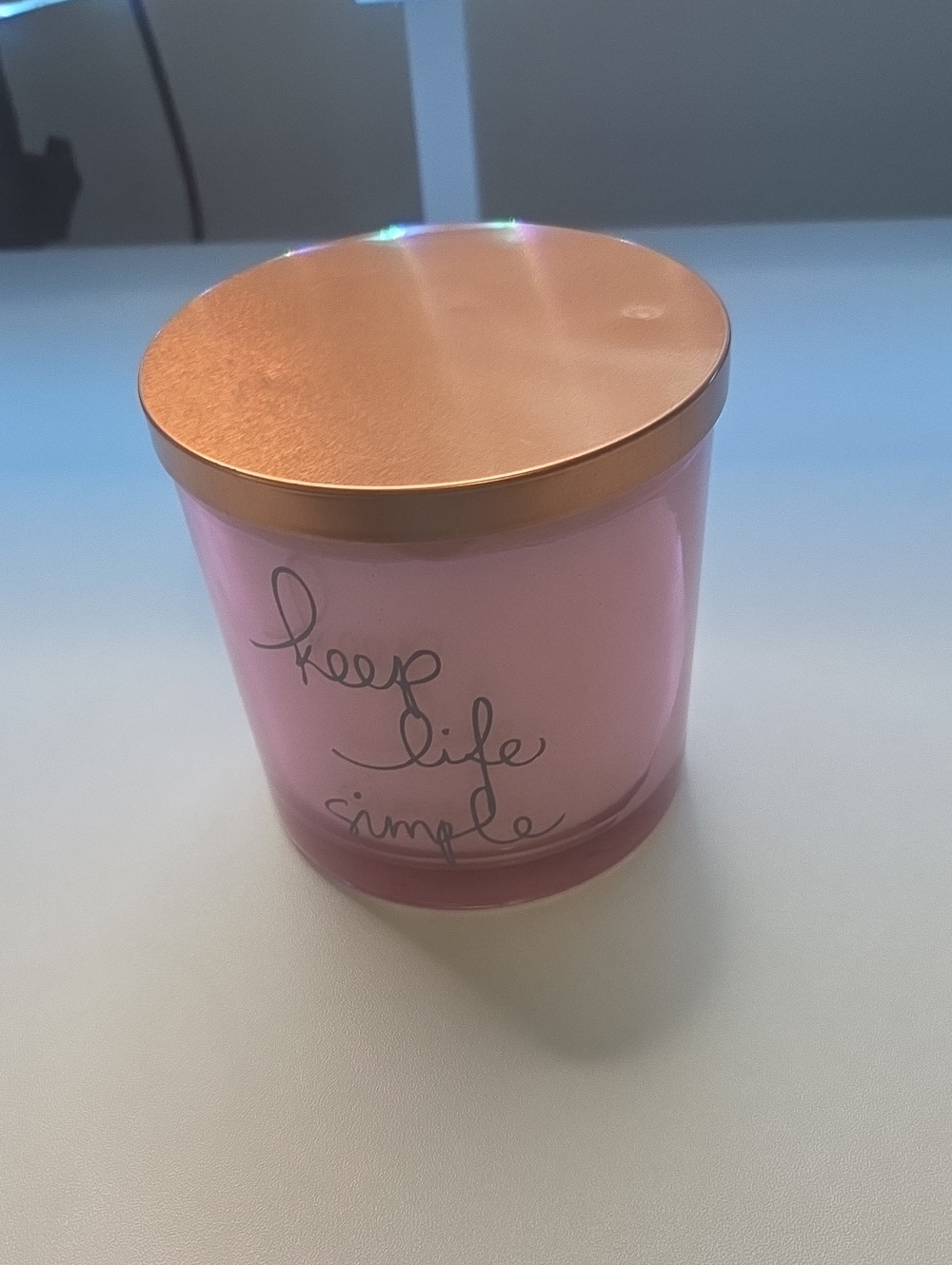 Living Colors Gardenia Candle  with Rose Gold Lid -